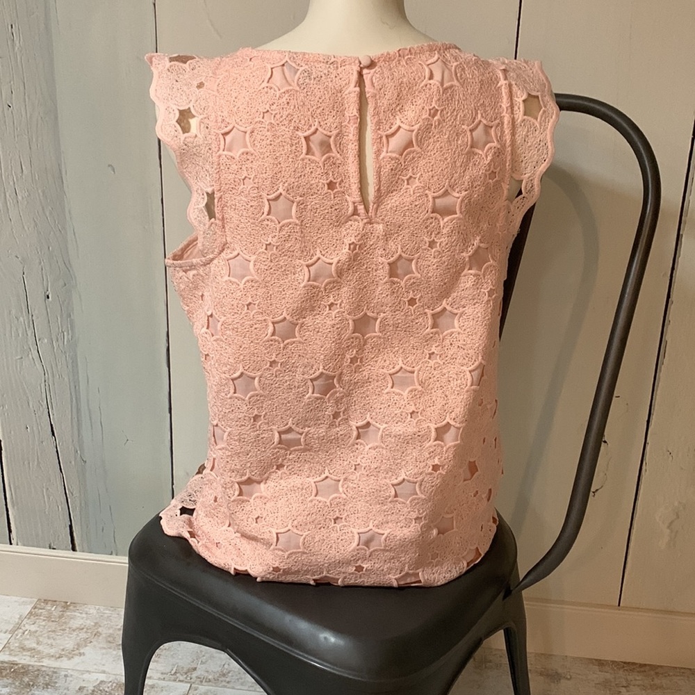 Lace cap sleeve top in blush sz L - Picture 2 of 3